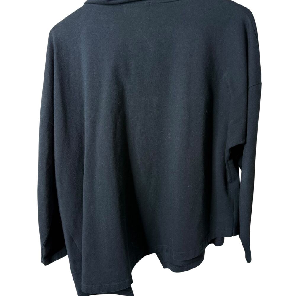 Ivan Grundahl Asymmetric Zip Cowl Neck Pullover Lagenlook Tunic Top Black Small - Picture 9 of 9